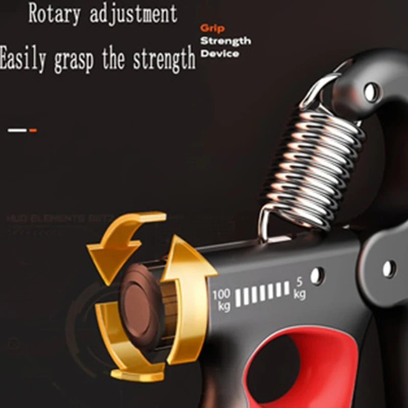 Grip Strength Trainer, Adjustable Resistance Forearm Strengthener, Five-Finger Hand Grip Strength Booster with Digital Counter